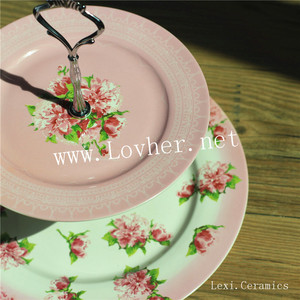Plateau rond à gâteau en porcelaine Fine, support à pâtisserie en céramique de 2 niveaux pour la maison, les hôtels, les restaurants et les mariages, vente en gros en chine - Product Image 6