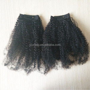 African American <strong>Clip</strong> <strong>in</strong> Human <strong>Hair</strong> Extensions Natural Indian Virgin <strong>Hair</strong> 6pcs/set Full Head Afro Kinky <strong>Curly</strong> <strong>Clip</strong> <strong>Ins</strong> - Product Image 3
