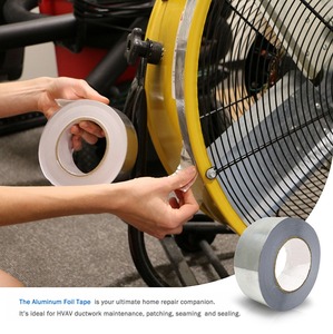 Ruban <span class=keywords><strong>de</strong></span> feuille d'aluminium renforcé pour l'isolation des conduits HVAC Adhésif thermofusible activé par l'eau résistant à la chaleur pour masquer l'adhérence - Product Image 4