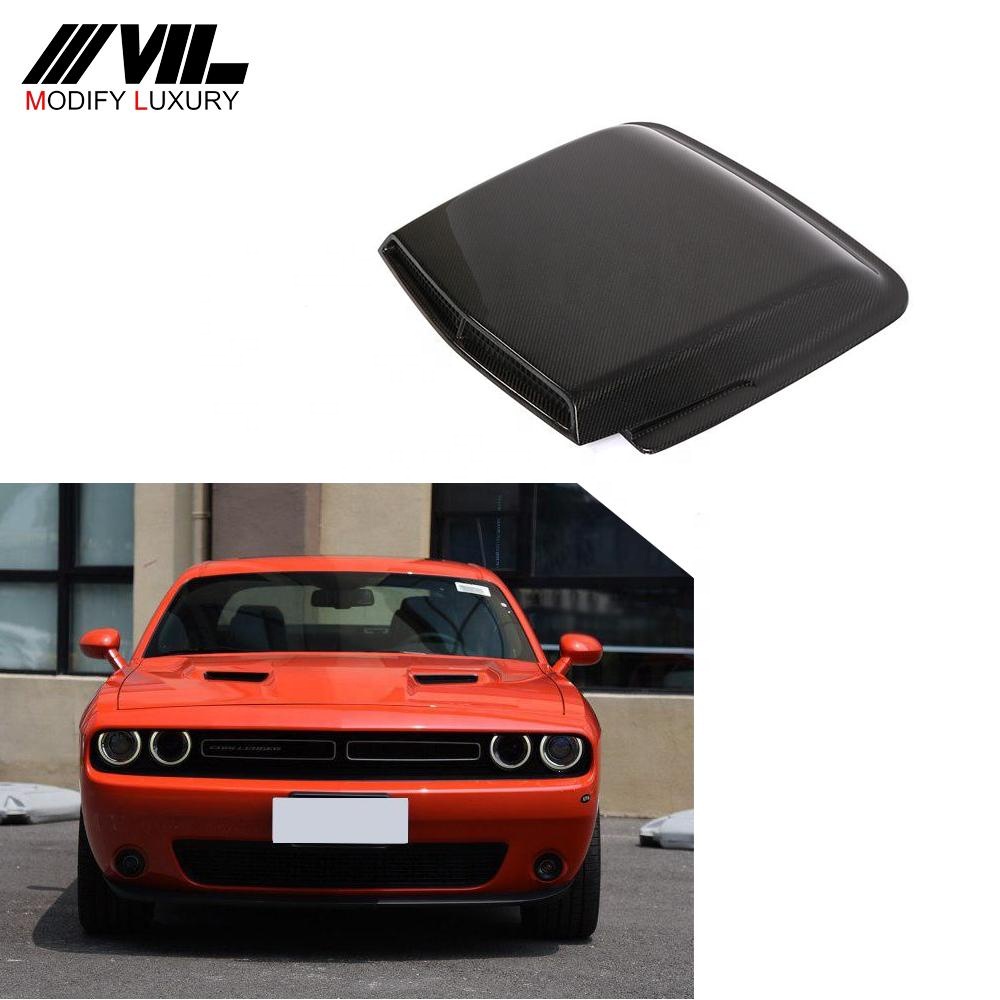 GT Стиль углеродного волокна капот автомобиля, устанавливаемое на вентиляционное отверстие в салоне автомобиля для dogde Challenger купе 2-двери 2015-2019