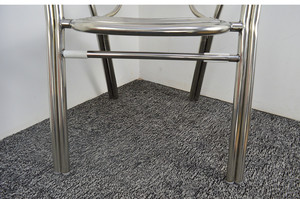 Al aire libre sillón doble tubo aluminio 7-Slat <span class=keywords><strong>apilable</strong></span> jardín brillo de metal Bistro silla - Product Image 6