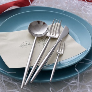 Élégant Ensemble de Couverts en Acier Inoxydable Poli Miroir, Couteaux Fourchettes Cuillères, pour Mariages - Product Image 3