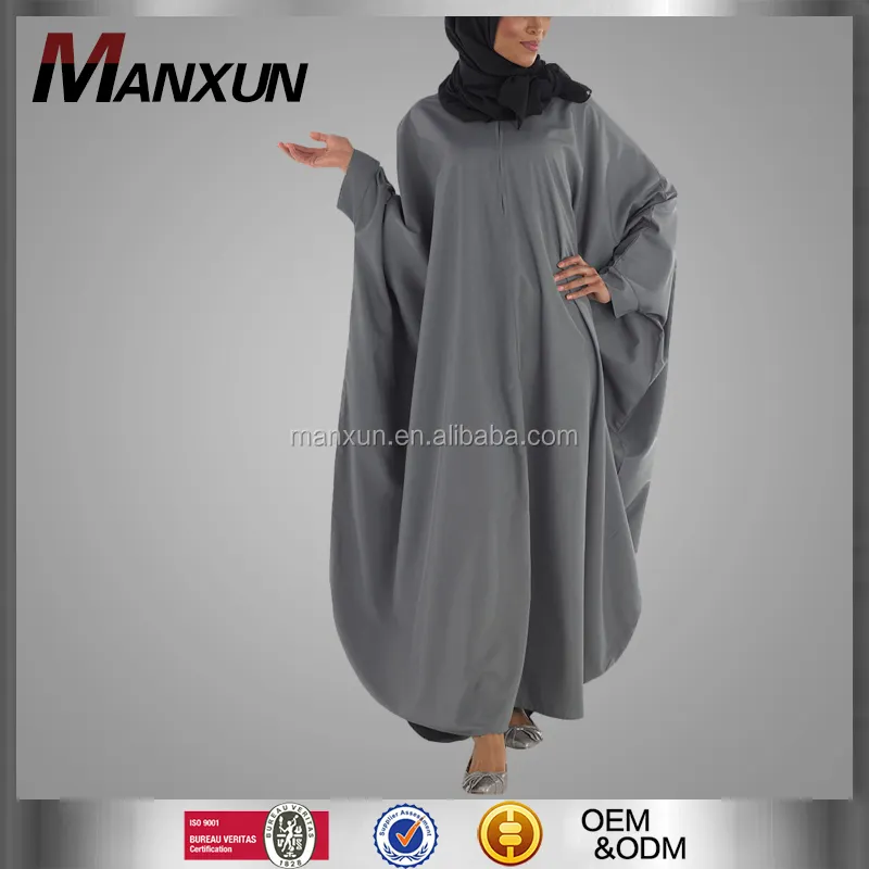 Jubah Muslim Kelas Tinggi, Kimono & Kardigan Kaftan Abaya dengan Ritsleting Depan