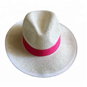 Sombrero de paja panamá blanco para hombre, venta al por mayor, China, sombrero Panamá