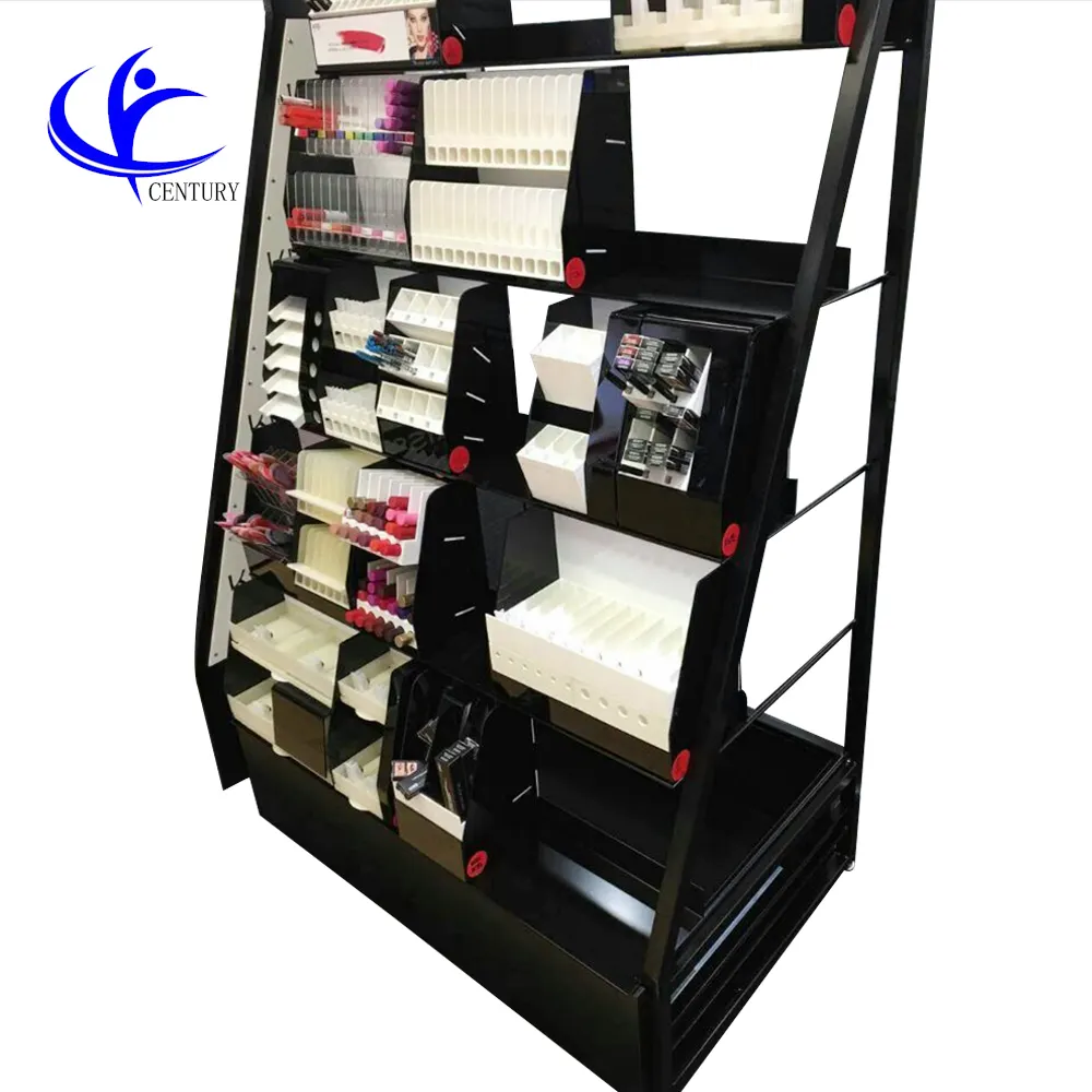 custom makeup stand cosmetic display racks display stand for makeup supermarket 5 layers led metal makeup display stand