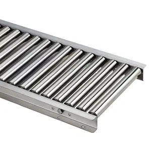 Manual stainless steel gravity roller table conveyor