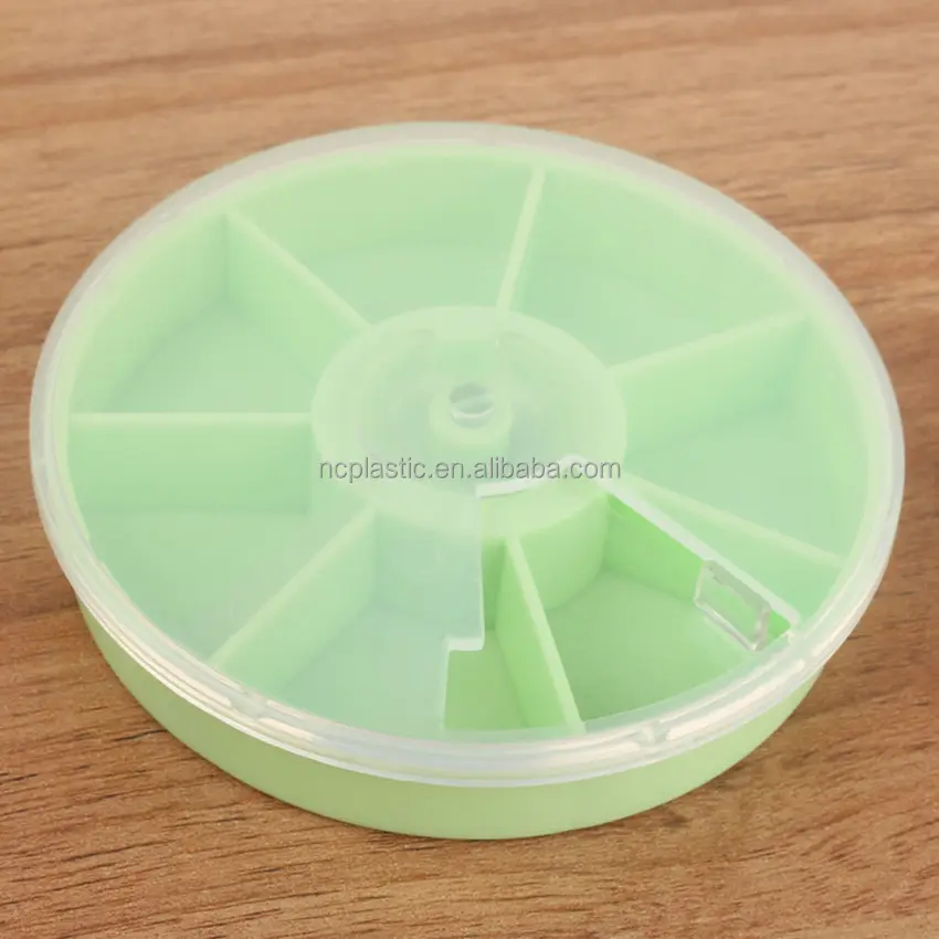 round small plastic storage box for medicine