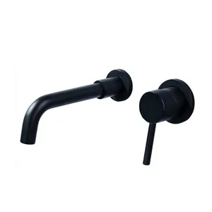 Dzr một-xử lý Antique Black Brass lưu vực vòi nước hiện đại tĩnh nhiệt tap Hidden Tường Gắn kết thúc chải <span class=keywords><strong>taizhou</strong></span> thiết kế - Product Image 1