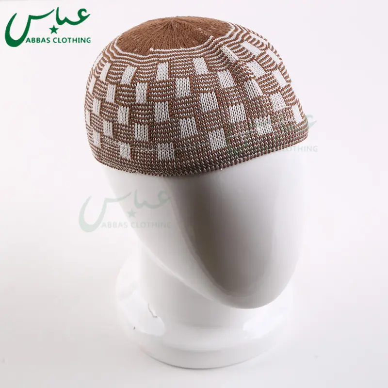 Casquette Kufi tricotée, modèle islamique, pour prière musulmane, vente en gros, différents coloris