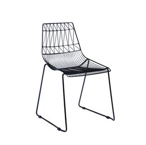 Штабелируемый высококачественный цветной стул из стальной проволоки