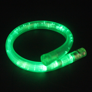 卸売マルディグラビーズグリーン色光ファイバーLEDグローライトアップブレスレット - Product Image 3