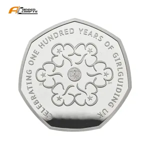 Zeldzame Materiaal Titanium Tantaal Niobium Munt Uk 50P Zilveren Munten Met Geschenkdozen