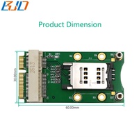 Adaptateur de module sans fil Mini PCI-E PCIe vers MPCIe en gros d'usine avec 1 emplacement pour carte SIM prenant en charge le modem 3G 4G WWAN LTE en stock