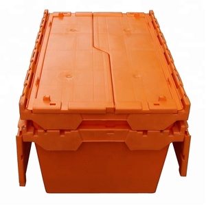 Tham Gia 80L Nhựa Kèm Theo Nắp Container Với Nắp Có Bản Lề Nhựa Di Chuyển Tote Hộp Cho Di Chuyển Công Ty Nestable Di Chuyển Thùng - Product Image 3