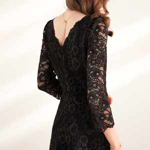 Señoras Sexy Lace manga larga <span class=keywords><strong>vestido</strong></span> de cóctel vestidos de fiesta - Product Image 4