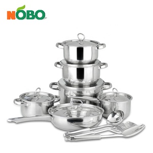 Ensemble d'ustensiles de cuisine ménager de 15 pièces, casseroles durables, en acier inoxydable, Double fond - Product Image 2