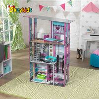 2023 Nouvelle arrivée Amérique style grande maison de poupée en bois pour les filles W06A276