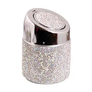 Bling Diamond Crystal Rhinestones Auto ashtray Cup Car Ashtrays Portable Classes Gifts For Women Girls