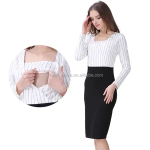 2018 New Arrival Mamalove Spring Long Sleeve Maternity Clothes Nursing Wear Offical Dress Breastfeeding Dress