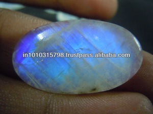 Pierre de lune bleue arc-en-ciel, cabochon, taille personnalisée, pierres précieuses naturelles, jeu de couleurs, origine Inde - Product Image 4