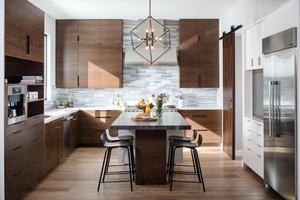 2021 Hangzhou Vermont Promotion Customized Solid Wood <strong>Walnut</strong> Kitchen <strong>Cabinets</strong> Simple Designs - Product Image 4