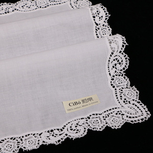 Pañuelos bordados imprimibles para mujer, regalo de Navidad y boda, bufanda cuadrada de 12 "x 12", pañuelos de encaje de algodón blanco para mujer - Product Image 4