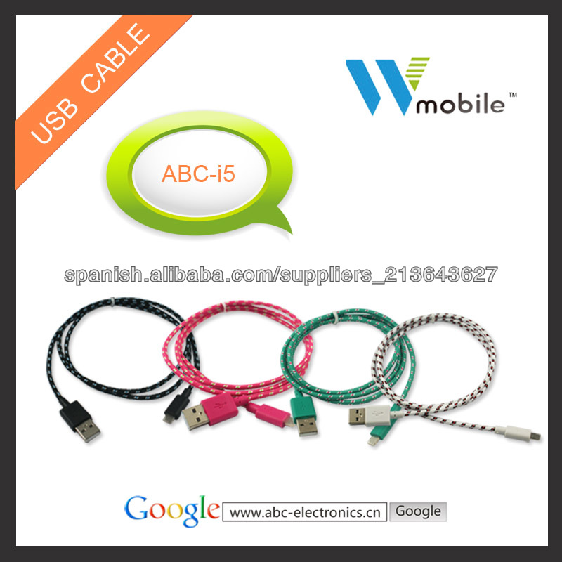 USB кабель для iPhone кабеля, для Iphone 5 5s 5с ios7.0 Плетеный нейлон USB кабель