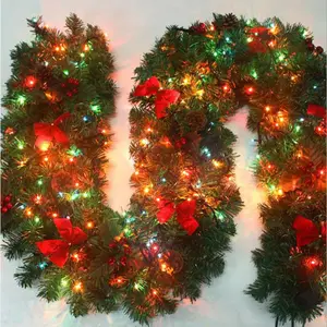 रतन 2.7m वायर्ड पेड़ आयातित क्रिसमस के गहने लटकन फांसी रोशनी घर की सजावट के टुकड़े आधुनिक सजाया माला
