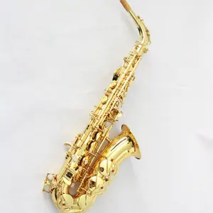 Giao Hàng Nhanh Eb Tone Nhạc Cụ Gỗ Saxophone Sản Xuất Tại Trung Quốc E Người Mới Bắt Đầu Bằng Phẳng Sax Vàng Sơn Mài Alto Saxophone