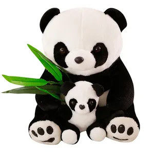 도매 중국어 귀여운 애완 동물 봉제 동물 완구 홀드 대나무 팬더 플러시 장난감 휴일 선물