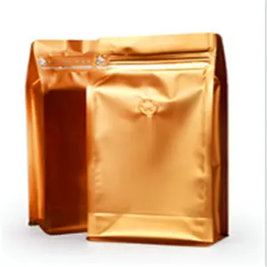 Food grade stand up pe liner food packaging kraft paper bag aluminum foil coffee bags for coffee packaging