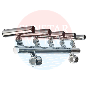 Nouvelle condition en acier inoxydable 5 Tube support de <span class=keywords><strong>canne</strong></span> pour la pêche pour Rail support de repos de tige - Product Image 2