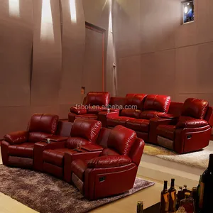 Wholesale home theater recliner pu leather sofa furniture with manual massage SC-42