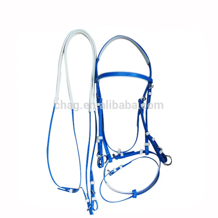 Waterproof nylon halters for horses double noseband pvc horse bridle and rein