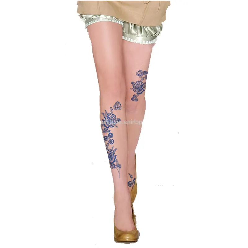 Atacado japão original impressão tatuagem ultra fina transparente meias-calça meias
