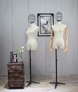 80F-1 Maniquí femenino <span class=keywords><strong>de</strong></span> cuerpo superior <span class=keywords><strong>de</strong></span> tela para mujer con brazos <span class=keywords><strong>de</strong></span> madera Maniquí <span class=keywords><strong>de</strong></span> <span class=keywords><strong>modista</strong></span> - Product Image 3