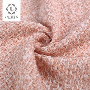 Tissu de manteau en tweed bouclé rose de style français, toucher <span class=keywords><strong>laine</strong></span>, tissé - Product Image 6