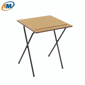 Simple de grano de madera/negro/blanco la escuela mesa plegable de escritorio/examen de la escuela Escritorio