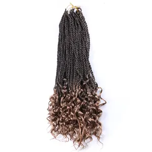 编织头发合成钩针微辫子钩针头发用于编织ombre扩展塞内加尔扭曲