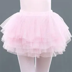 Professional 6 Layers Kids Girls Dancewear Pink White Tutu Ballet Skirt