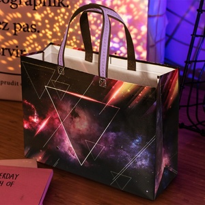 Customizable Eco-Friendly Reusable Laminated PP Non-Woven Striped Pattern Promotional Handled <strong>Medium</strong> <strong>Size</strong> Shopping <strong>Bags</strong> - Product Image 4