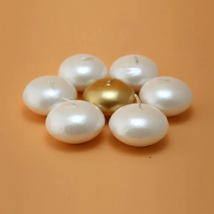 Unscented Gold and Silver Water Floating Mini Candle Discs for Weddings Spa Smokeless Cotton Wick Candles