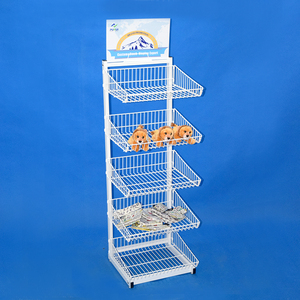 Présentoir de supermarché en vrac, panier à empiler, en fil d'acier, présentoir de vente au détail, en métal, Promotion - Product Image 4
