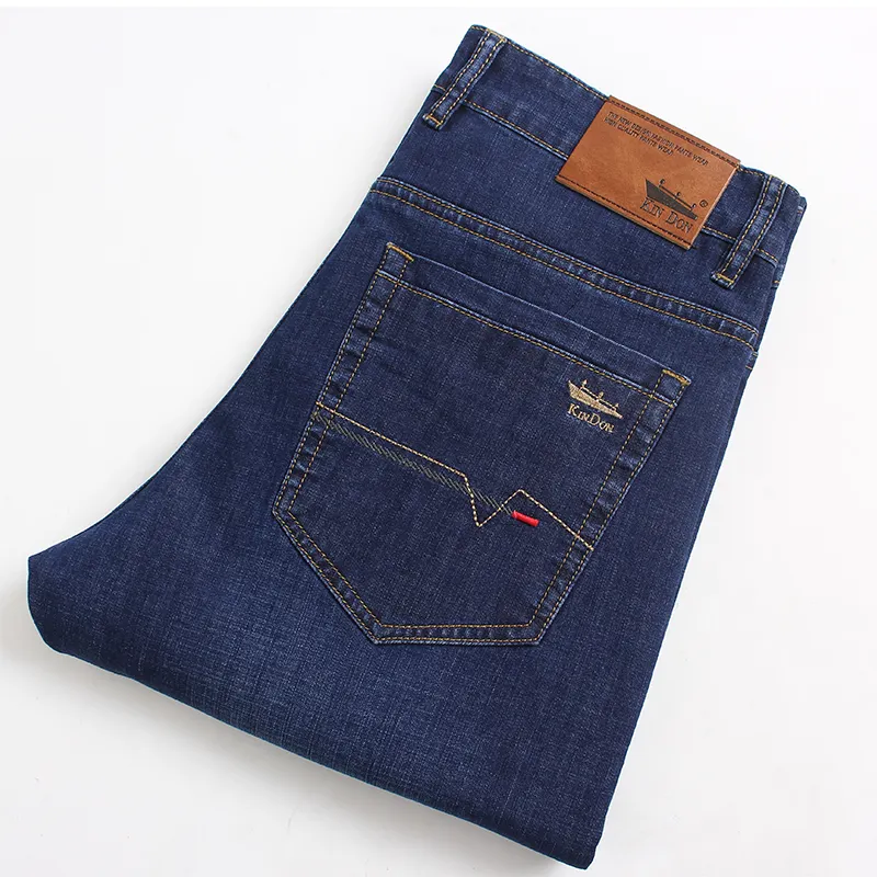 Men's Fashion Men Business Jeans Casual Slim Jean Classic Trousers Denim Pants Male Plus Size