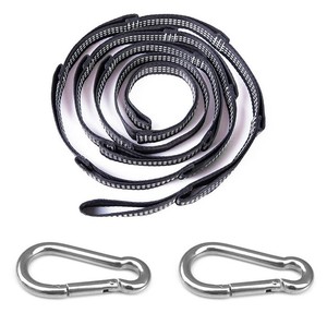 Accessori per amaca da campeggio e da campeggio all'aperto con cinturini ad anello per moschettoni da arrampicata con gancio per chiusura a bottone - Product Image 2