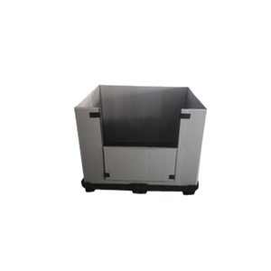 Heavy duty stackable storage collapsible folding plastic pallet box