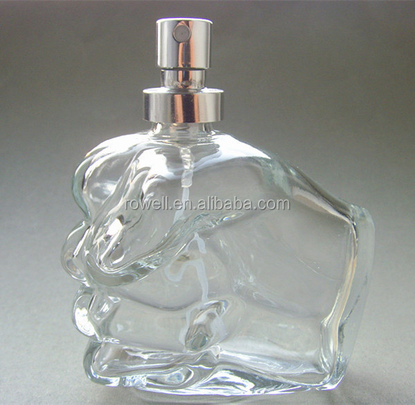 Fist Shaped Perfume Glass Bottle Elegant Unique Design