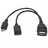 Adaptateur USB OTG 1 en 2 Micro USB Host Power Y Splitter pour câble Micro USB 5 broches mâle-femelle noir pour téléphone Android – Fournisseur d'usine