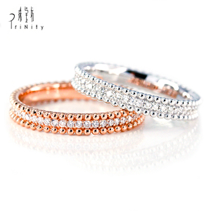 Antiek Paar Eternity Band Sieraden Vintage Echte Diamant Verlovingsringen Met In 18K Wit Goud Voor Vrouwen