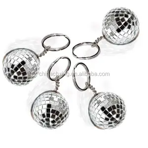 piccole dimensioni palle specchio discoteca chiave anello appeso decorazione